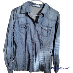 Maurices Denim Chambray Shirt Sz Large